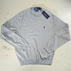 NWT Heather Gray Polo Ralph Lauren Thin Sweater Large Men's *flaws*